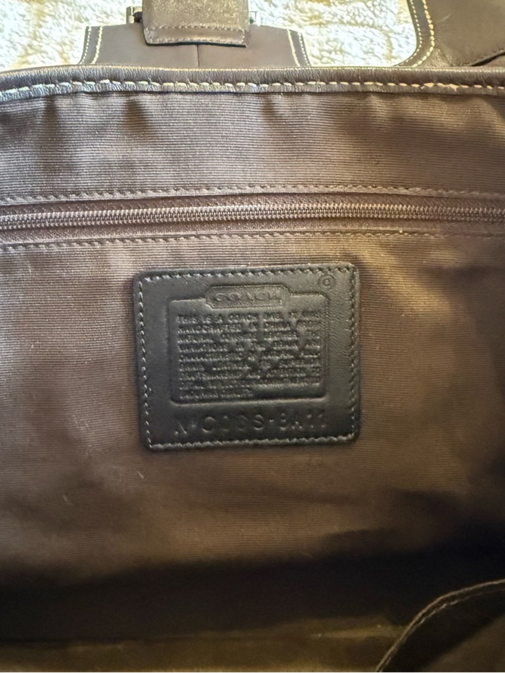 NWOT Classic Coach Vintage Dark Brown Leather Hobo Hampton Handbag - Picture 7 of 12
